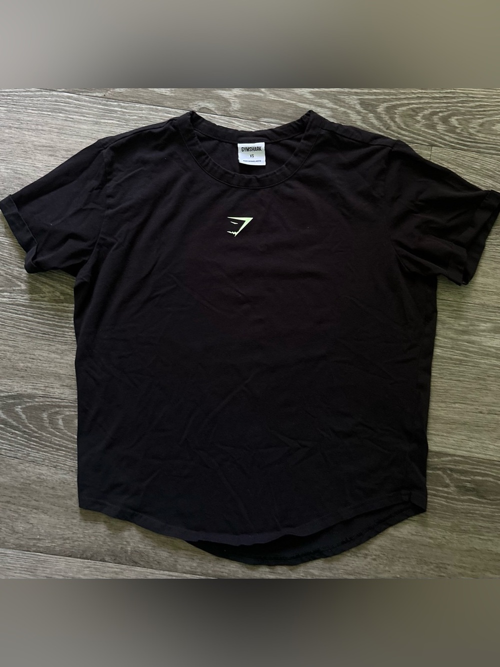 Gymshark Black Short Sleeve Tee with Small Neon Logo
